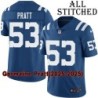 Blue Home Embroidered Germaine Pratt Indianapolis Colts #53 Stitched Jersey
