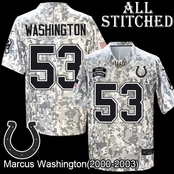 Camo Embroidered Marcus Washington Indianapolis Colts #53 Stitched Jersey