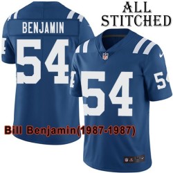 Blue Home Embroidered Bill Benjamin Indianapolis Colts #54 Stitched Jersey