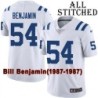 White Embroidered Bill Benjamin Indianapolis Colts #54 Stitched Jersey