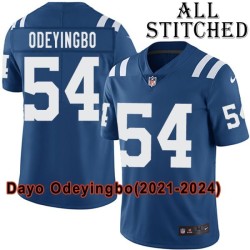 Blue Home Embroidered Dayo Odeyingbo Indianapolis Colts #54 Stitched Jersey
