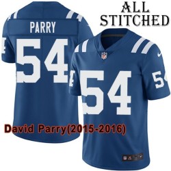Blue Home Embroidered David Parry Indianapolis Colts #54 Stitched Jersey