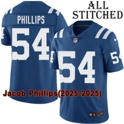 Blue Home Embroidered Jacob Phillips Indianapolis Colts #54 Stitched Jersey