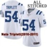 White Embroidered Nate Triplett Indianapolis Colts #54 Stitched Jersey