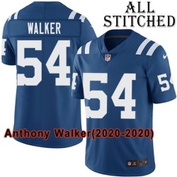 Blue Home Embroidered Anthony Walker Indianapolis Colts #54 Stitched Jersey