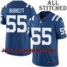 Blue Home Embroidered Jackie Burkett Indianapolis Colts #55 Stitched Jersey