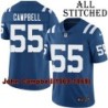 Blue Home Embroidered John Campbell Indianapolis Colts #55 Stitched Jersey