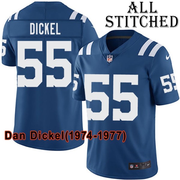 Blue Home Embroidered Dan Dickel Indianapolis Colts #55 Stitched Jersey