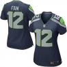 FAN Seattle #12 Womens Football Jersey - 12th Fan Womens Football Jersey (Dark Blue)_Free Shipping