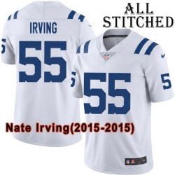 White Embroidered Nate Irving Indianapolis Colts #55 Stitched Jersey