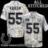 Camo Embroidered Khalid Kareem Indianapolis Colts #55 Stitched Jersey