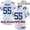 White Embroidered Barry Krauss Indianapolis Colts #55 Stitched Jersey