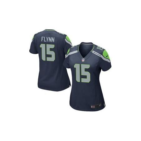 FLYNN Seattle #15 Womens Football Jersey - Matt Flynn Womens Football Jersey (Dark Blue)_Free Shipping