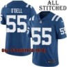 Blue Home Embroidered Stu O'Dell Indianapolis Colts #55 Stitched Jersey