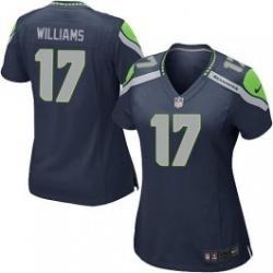 WILLIAMS Seattle #17 Womens Football Jersey - Mike Williams Womens Football Jersey (Dark Blue)_Free Shipping