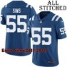 Blue Home Embroidered Ernie Sims Indianapolis Colts #55 Stitched Jersey