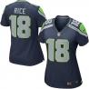 RICE Seattle #18 Womens Football Jersey - Sidney Rice Womens Football Jersey (Dark Blue)_Free Shipping