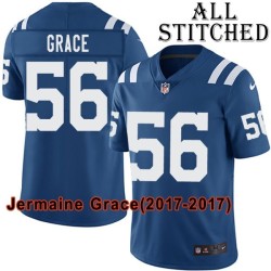 Blue Home Embroidered Jermaine Grace Indianapolis Colts #56 Stitched Jersey