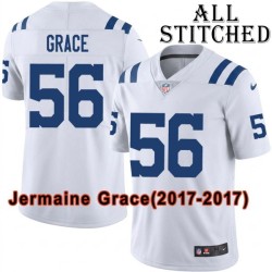 White Embroidered Jermaine Grace Indianapolis Colts #56 Stitched Jersey