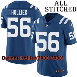 Blue Home Embroidered Dwight Hollier Indianapolis Colts #56 Stitched Jersey