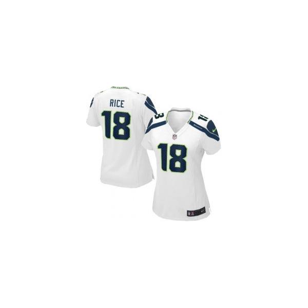 RICE Seattle #18 Womens Football Jersey - Sidney Rice Womens Football Jersey (White)_Free Shipping