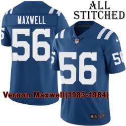 Blue Home Embroidered Vernon Maxwell Indianapolis Colts #56 Stitched Jersey