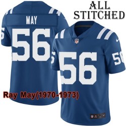 Blue Home Embroidered Ray May Indianapolis Colts #56 Stitched Jersey