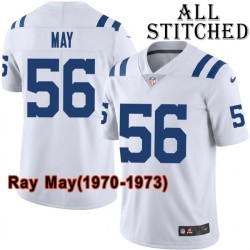 White Embroidered Ray May Indianapolis Colts #56 Stitched Jersey