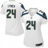 LYNCH Seattle #24 Womens Football Jersey - Marshawn Lynch Womens Football Jersey (White)_Free Shipping