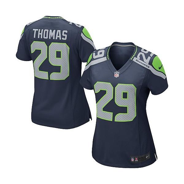 THOMAS Seattle #29 Womens Football Jersey - Earl Thomas Womens Football Jersey (Dark Blue)_Free Shipping