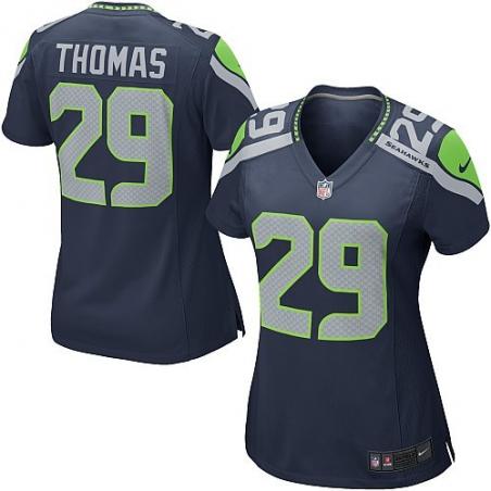 THOMAS Seattle #29 Womens Football Jersey - Earl Thomas Womens Football Jersey (Dark Blue)_Free Shipping