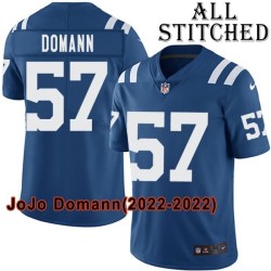 Blue Home Embroidered JoJo Domann Indianapolis Colts #57 Stitched Jersey