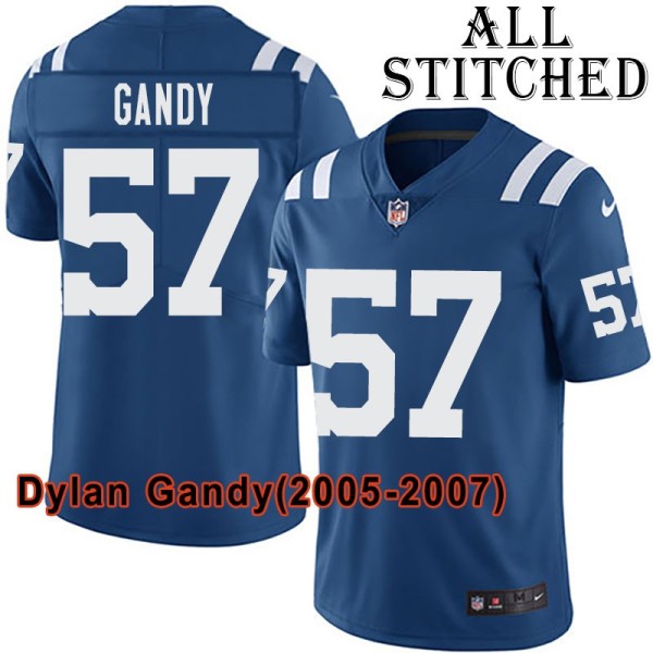 Blue Home Embroidered Dylan Gandy Indianapolis Colts #57 Stitched Jersey