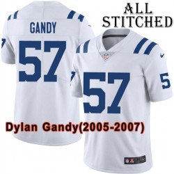 White Embroidered Dylan Gandy Indianapolis Colts #57 Stitched Jersey