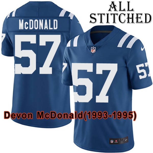 Blue Home Embroidered Devon McDonald Indianapolis Colts #57 Stitched Jersey