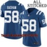 Blue Home Embroidered Tarell Basham Indianapolis Colts #58 Stitched Jersey