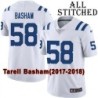 White Embroidered Tarell Basham Indianapolis Colts #58 Stitched Jersey
