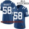 Blue Home Embroidered Gary Brackett Indianapolis Colts #58 Stitched Jersey