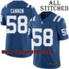 Blue Home Embroidered Mark Cannon Indianapolis Colts #58 Stitched Jersey