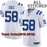 White Embroidered Trent Cole Indianapolis Colts #58 Stitched Jersey