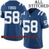 Blue Home Embroidered Moise Fokou Indianapolis Colts #58 Stitched Jersey