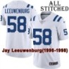 White Embroidered Jay Leeuwenburg Indianapolis Colts #58 Stitched Jersey