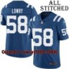 Blue Home Embroidered Orlando Lowry Indianapolis Colts #58 Stitched Jersey