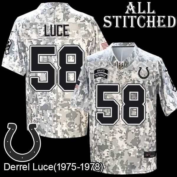 Camo Embroidered Derrel Luce Indianapolis Colts #58 Stitched Jersey
