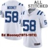 White Embroidered Ed Mooney Indianapolis Colts #58 Stitched Jersey