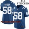Blue Home Embroidered Pat Snyder Indianapolis Colts #58 Stitched Jersey