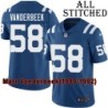 Blue Home Embroidered Matt Vanderbeek Indianapolis Colts #58 Stitched Jersey