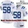 White Embroidered Matt Vanderbeek Indianapolis Colts #58 Stitched Jersey
