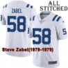 White Embroidered Steve Zabel Indianapolis Colts #58 Stitched Jersey