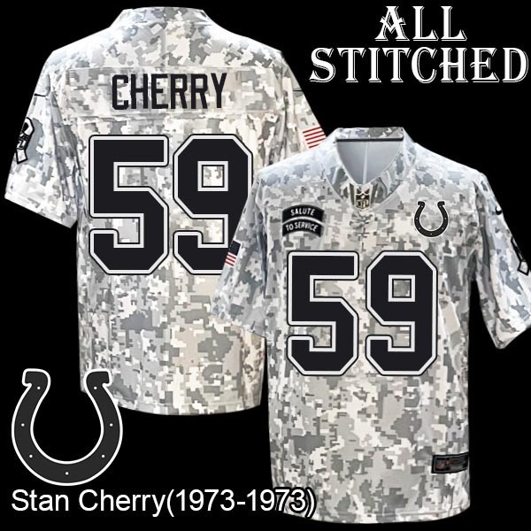 Camo Embroidered Stan Cherry Indianapolis Colts #59 Stitched Jersey